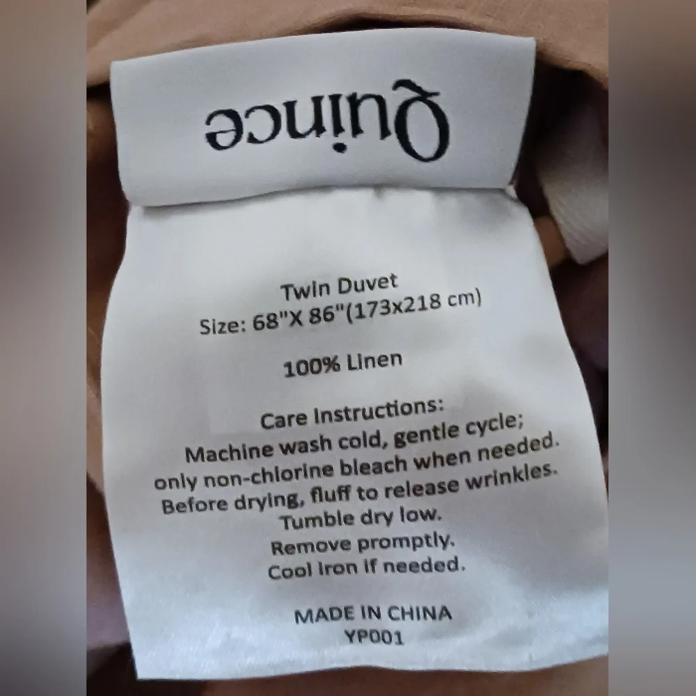 Quince 100% Linen Duvet Cover Desert Sunset Twin - Picture 5 of 7